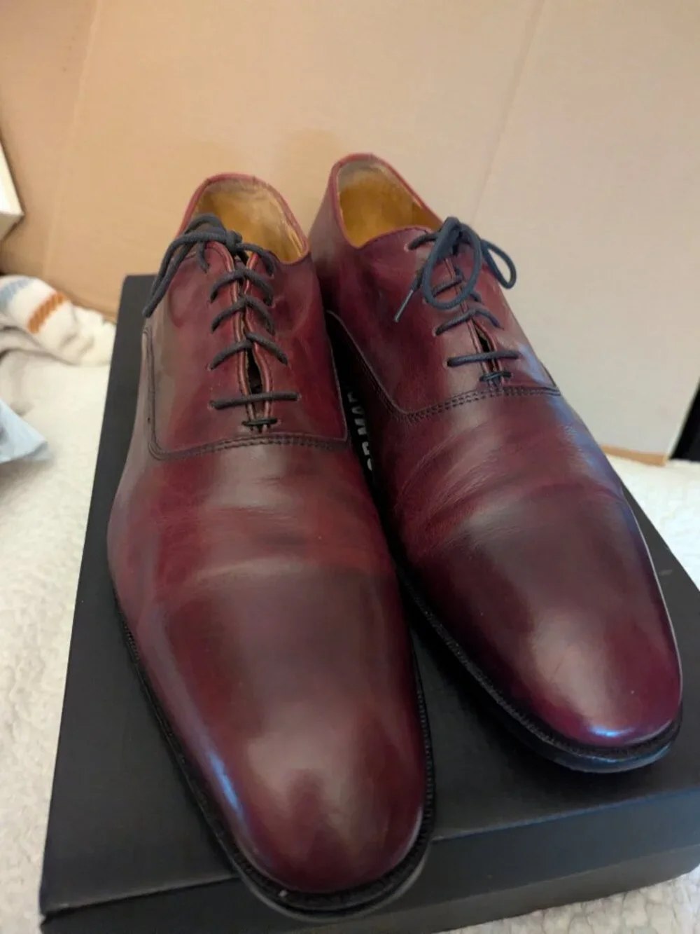 Mercanti Fiorenti Men's Shoes Burgendy Made in Italia Size 10